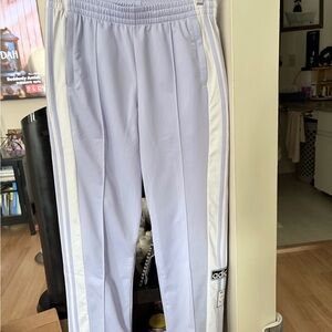 ADIDAS purple lavender break away snap pants. new without tags never worn/washed